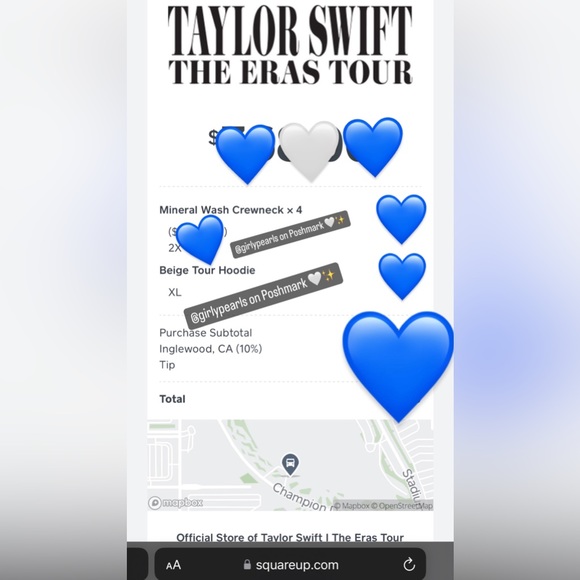 Taylor Swift Eras Tour Blue Crewneck Sweater Official Merch NEW - Picture 14 of 14